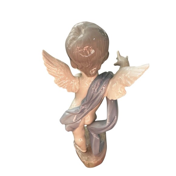 Lladro Cupid Cherub Figurine Signed Missing Flute/Horn - Picture 6 of 9